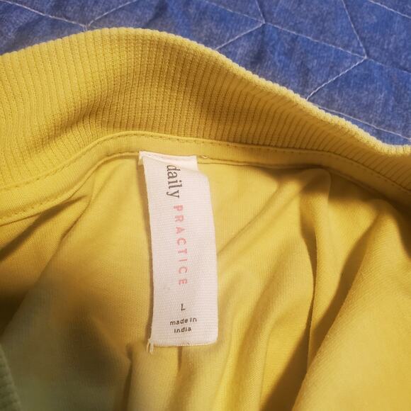 Daily Practice by Anthropologie Size L Ruched Mock-Neck Chartreuse Tank Stretch - Picture 6 of 9